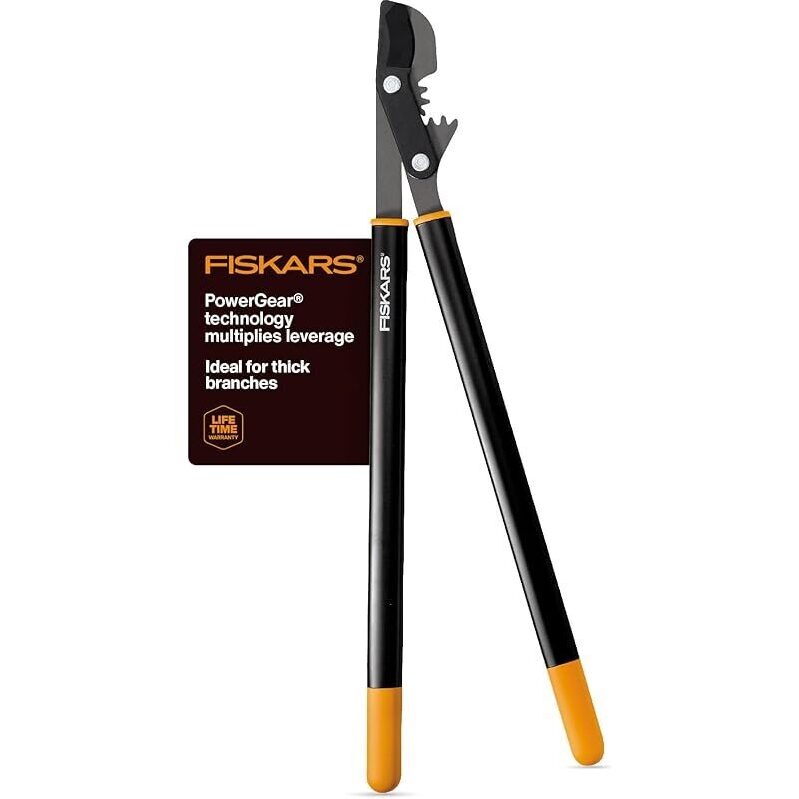 Fiskars PowerGear Bypass Loppers - 32-Inch Steel Blade for Thick Branches