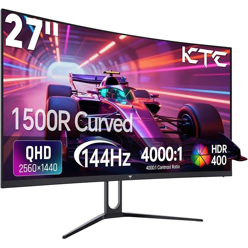 KTC H27S5C 27-inch Curved Gaming Monitor - 1440P QHD High Resolution