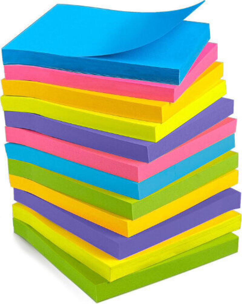 Bright and Sticky: OHOME Multi-Color Self-Adhesive Notes - 12 Pack