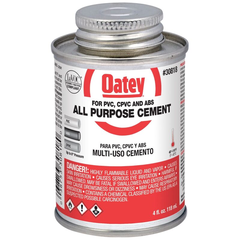 Oatey All-Purpose Fast-Setting Medium Bodied Clear Plumbing Cement 4oz