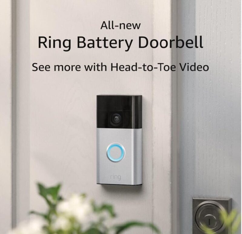 Ring Battery Doorbell - Smart Video Doorbell, Battery-Powered, $59.99