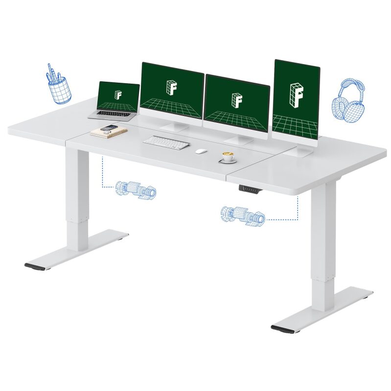 Flexispot Dual Motors 4 Legs Standing Desk 79x32 Inch - Best Standing Desk for Remote Workers
