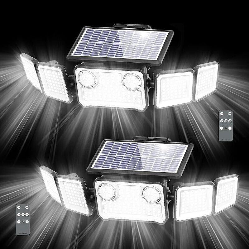 Onforu 6000LM Solar Lights Outdoor - 5 Heads Solar Security Lights