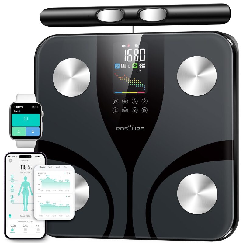 Posture Advanced Body Fat Scale with 8 Electrodes - Up to 400 lbs