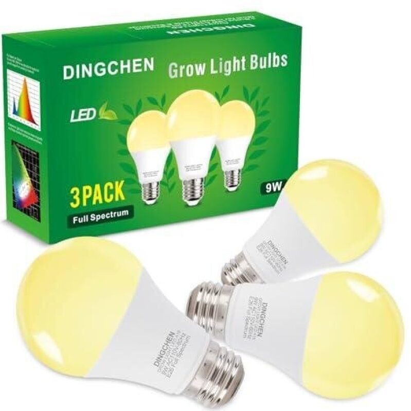E26 Full Spectrum LED Grow Light Bulbs - 3 Pack, 9W