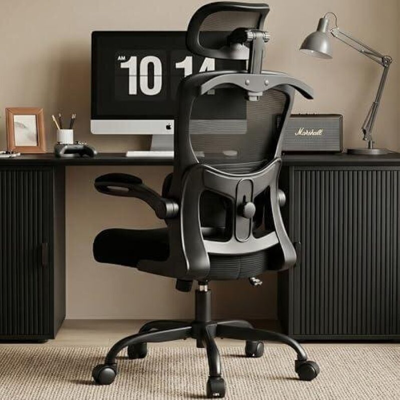 Premium Ergonomic Desk Chair with Hidden Hanger & Adjustable Lumbar Support - 50% OFF