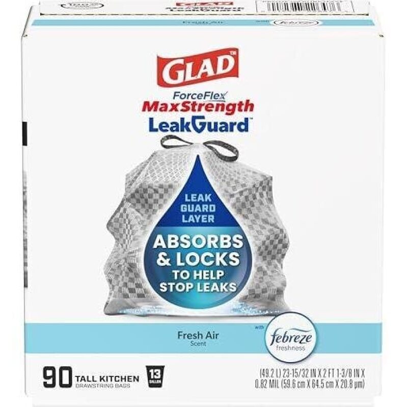 Glad ForceFlex MaxStrength LeakGuard Trash Bags - 90 Count