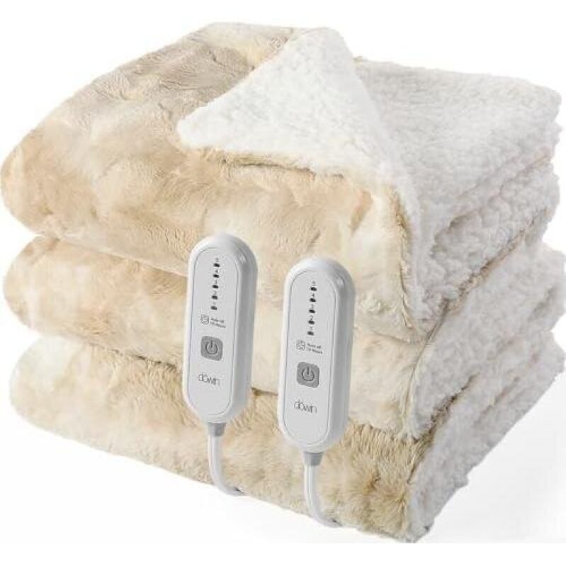 Large Dual Control 5-Speed Adjustable Temperature Electric Heating Blanket - 55% OFF