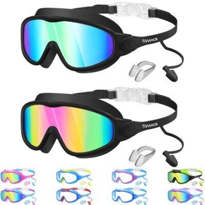 Vvinca Kids Swimming Goggles Set - 2 Pairs with UV Protection
