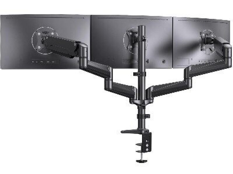 Triple Monitor Mount with Adjustable Arms for Ultimate Workspace Setup