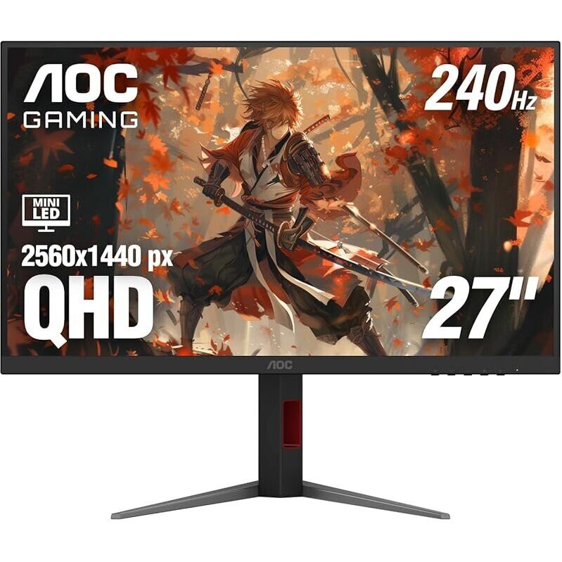 AOC Gaming Q27G4ZMN 27-Inch 240Hz Mini-LED Gaming Monitor - Ultimate Gaming Experience