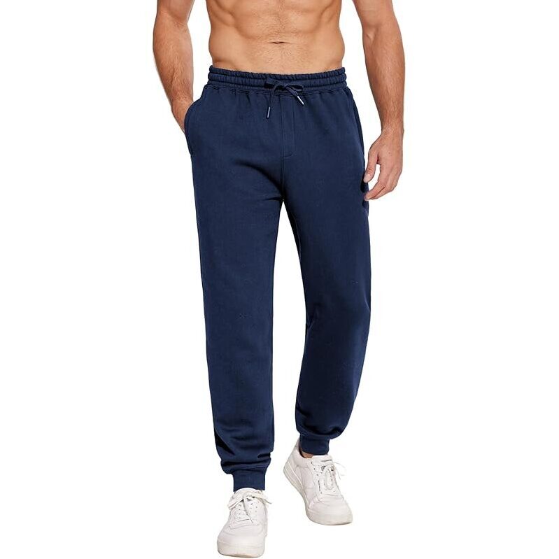 Men's Fleece Lined Joggers with Zipper Pockets - Comfortable & Warm