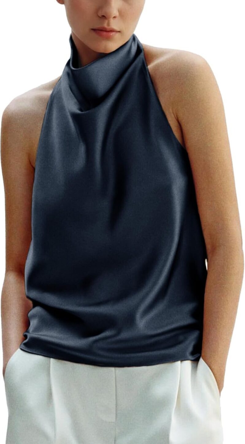 Elegant Silk Satin Halter Camisole - 50% Off Today Only!