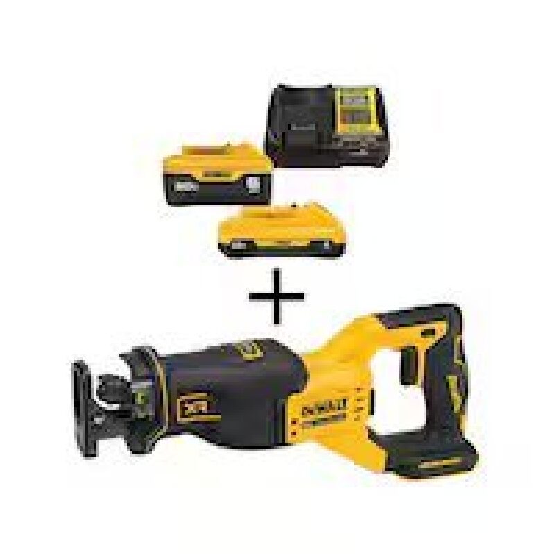Powerful DEWALT 20V MAX XR Cordless Reciprocating Saw with Battery Kit