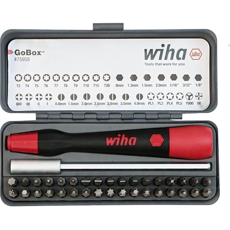 Wiha 75958 GoBox Precision Micro Bit Set - 36-Piece