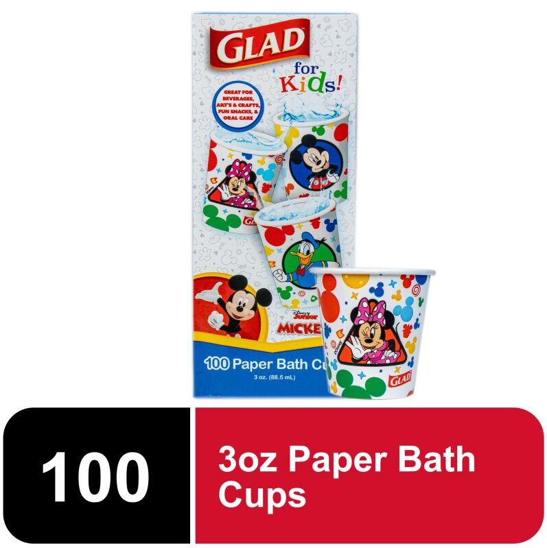 Glad for Kids Disney Mickey and Friends Mini Bath Cups - 100ct