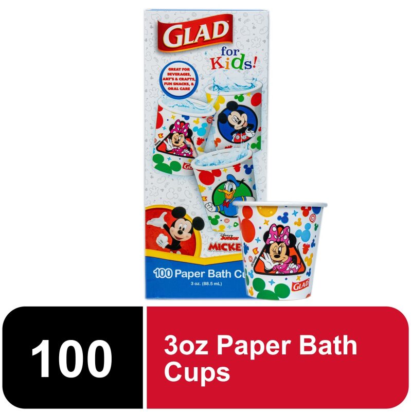 Glad for Kids Disney Mickey and Friends Mini Bath Cups - 100ct