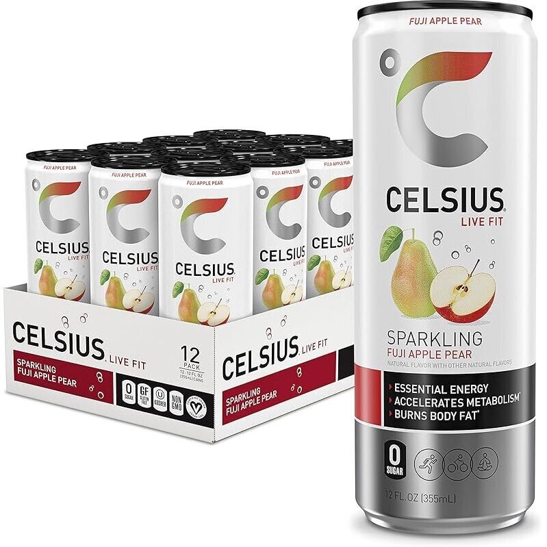 CELSIUS Sparkling Fuji Apple Pear Energy Drink 12-Pack