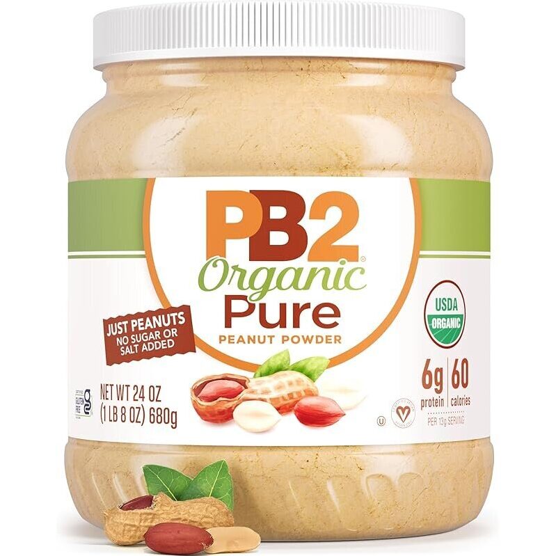 PB2 Pure Organic Powdered Peanut Butter 24oz - High Protein, Lower Fat