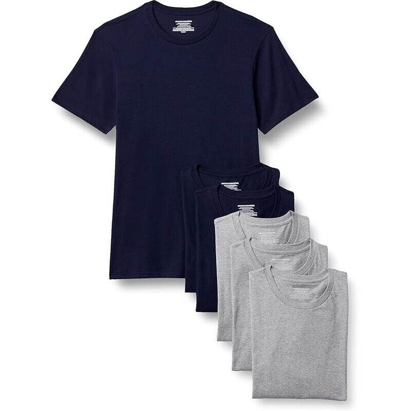 6pk Amazon Essentials Men's Slim Fit Cotton Crew Neck Undershirts