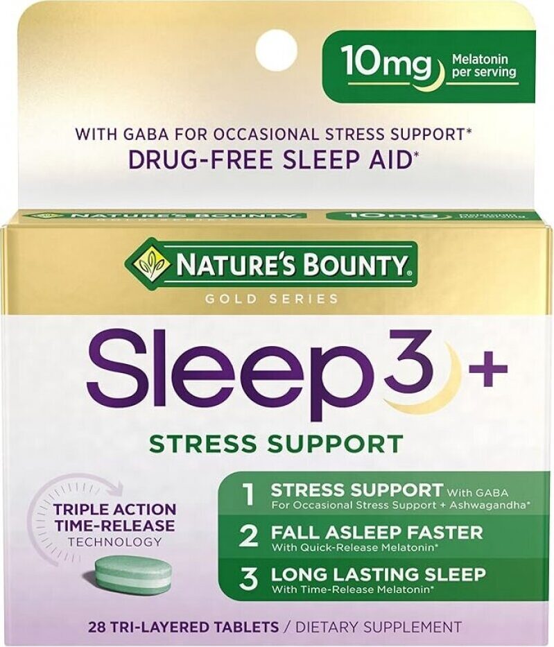 Nature's Bounty Sleep3 Maximum Strength Sleep Aid - Melatonin 10mg