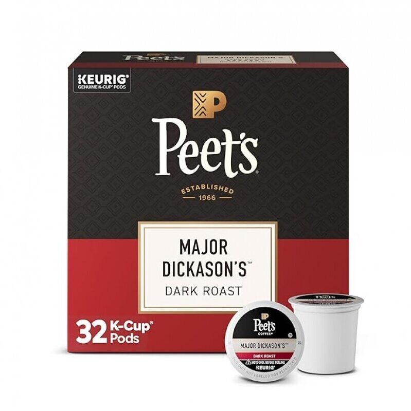 Peet's Coffee Dark Roast K-Cup Pods: Major Dickason's Blend, 32 Count