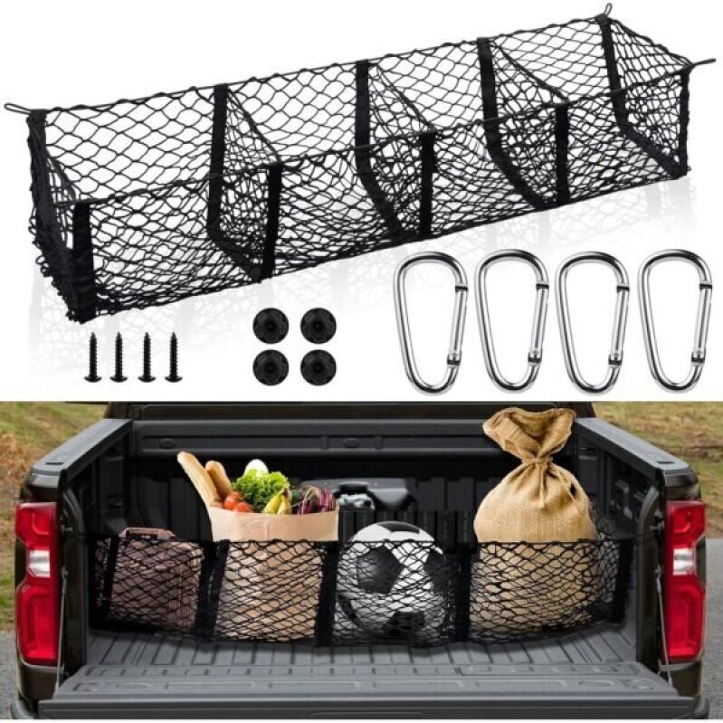 Adjustable Elastic Mesh Cargo Net for Pickup Truck Bed - 59x11.8 inch