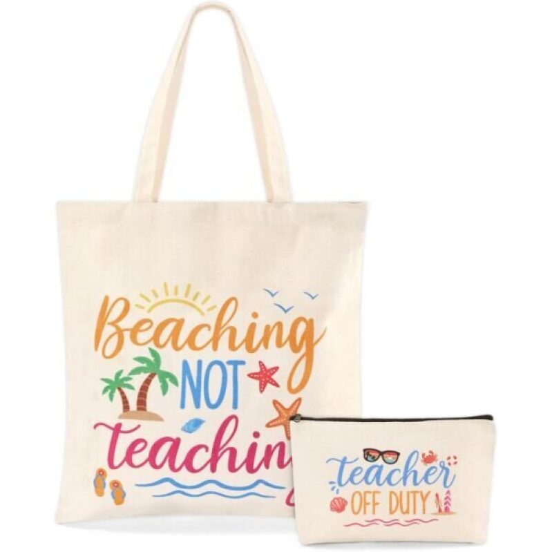 Teacher Appreciation Gifts Tote Canvas Bag Set - End of Year Gift