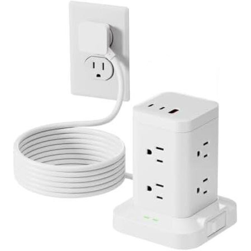 Power Strip Tower/1800J Surge Protector Charging Station - 45% Off