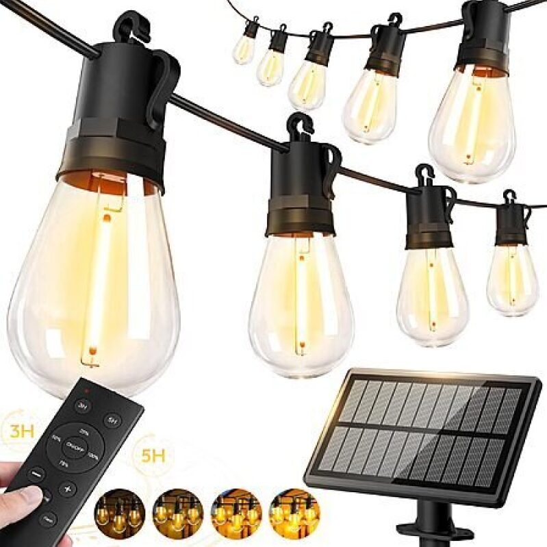 50ft Solar-Powered String Lights - Outdoor Waterproof Decor