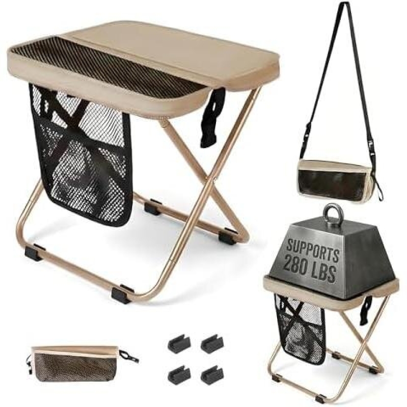 Foldable Sling Bag Stool with Storage Pocket - 40% Off