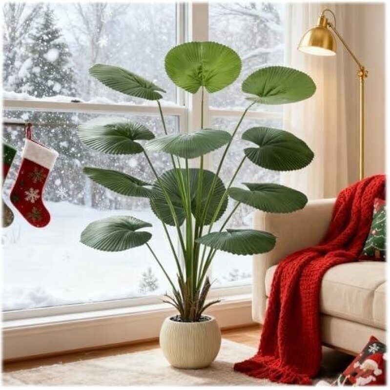 Elegant Faux Fan Palm Tree - 50% OFF
