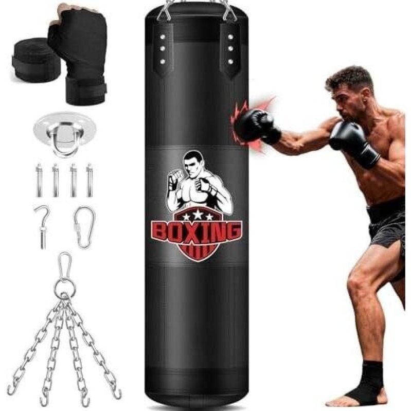 Heavy Duty 4ft Adult Punching Bag with Accessories - 39% Discount