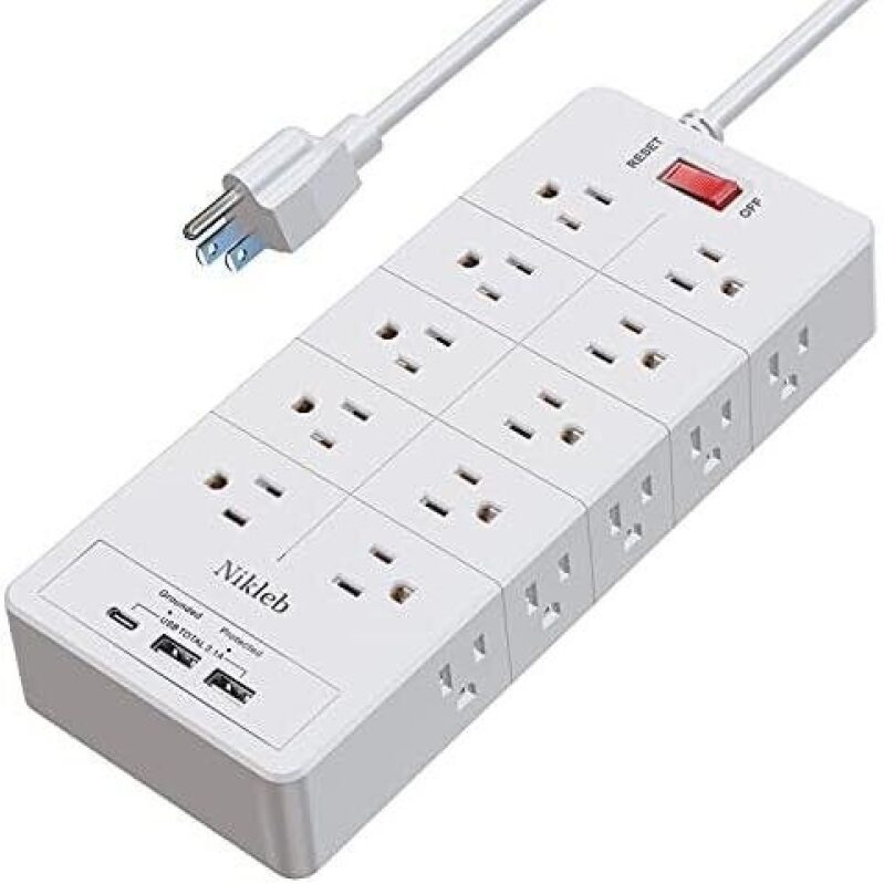 Nikleb 20-Port Multi-Port USB Power Strip with 3 USB Ports and 6ft Cord - 50% OFF