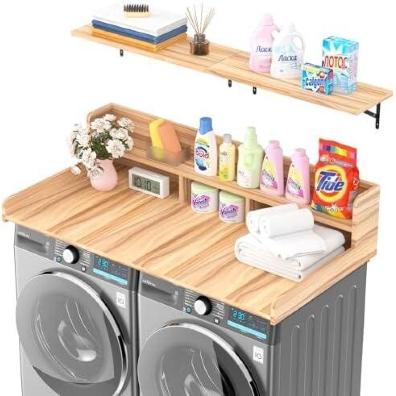 Double-Layer Wooden Laundry Shelf - 50% Off
