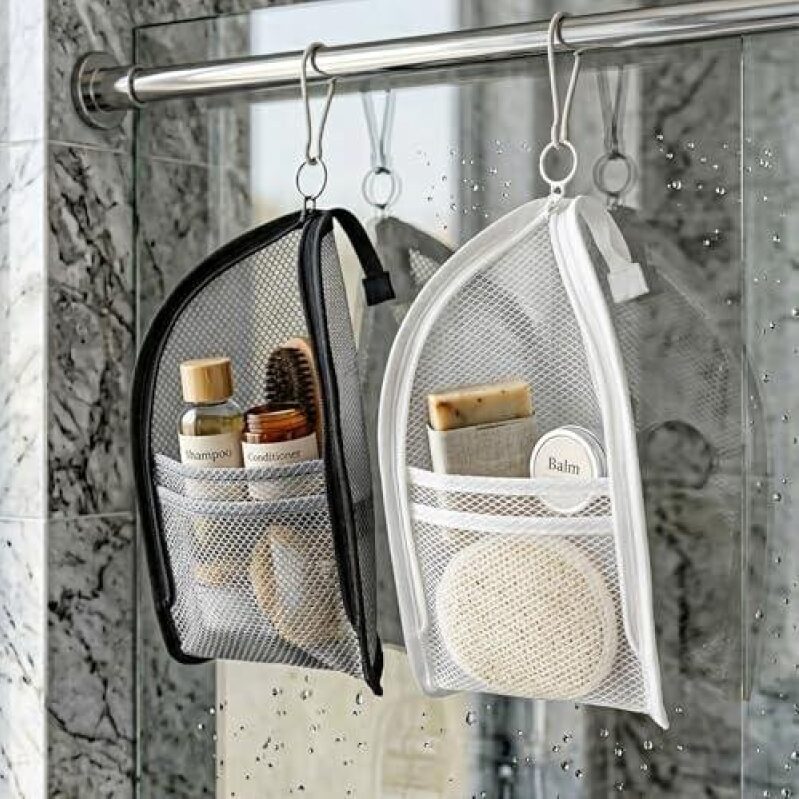50% OFF Travel Toiletry Bags: Waterproof, Stand-Up, Transparent Mesh Pouches - Pack of 2