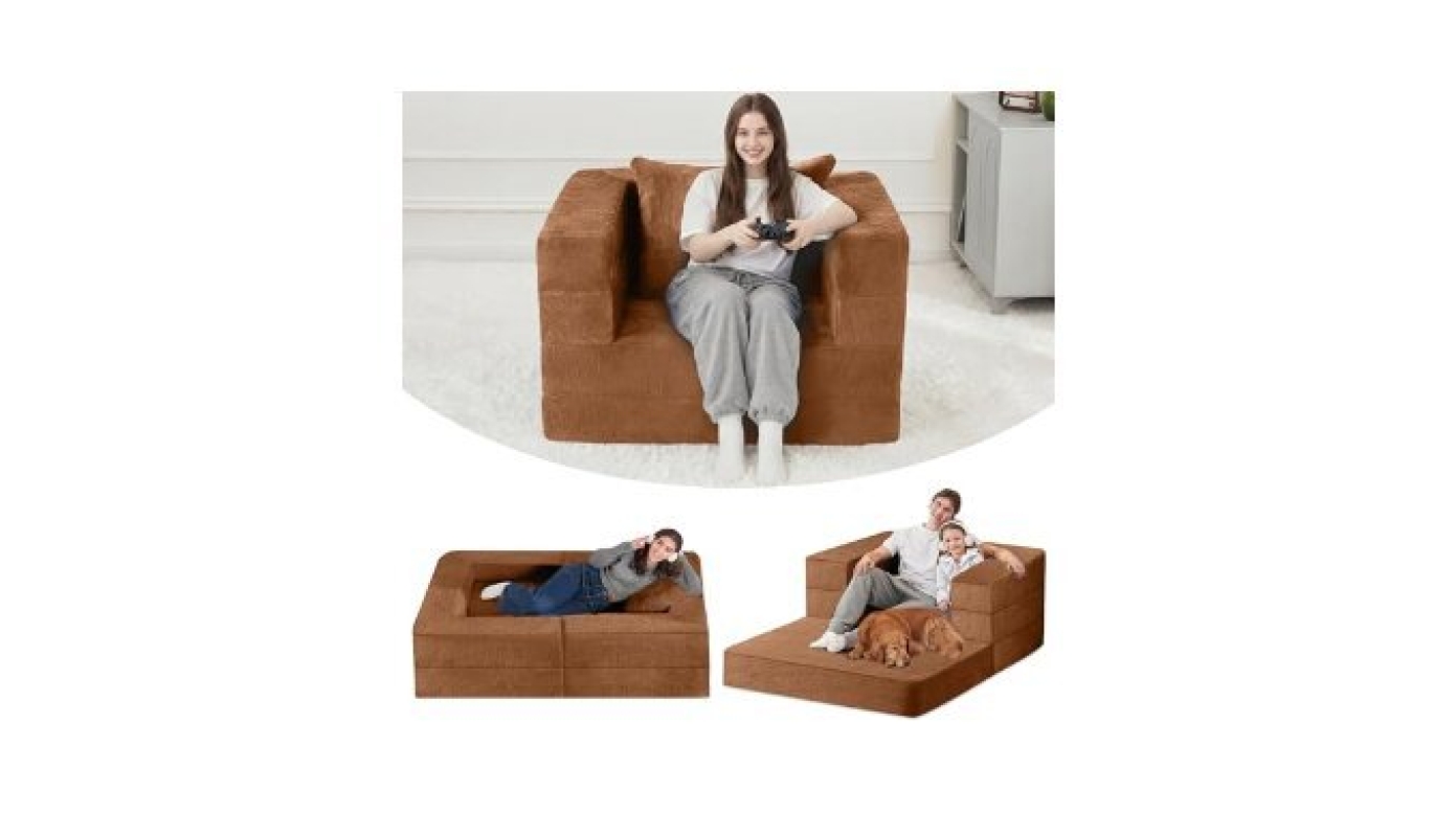 Versatile 3-in-1 Sleeper Sofa Bed with Pillow