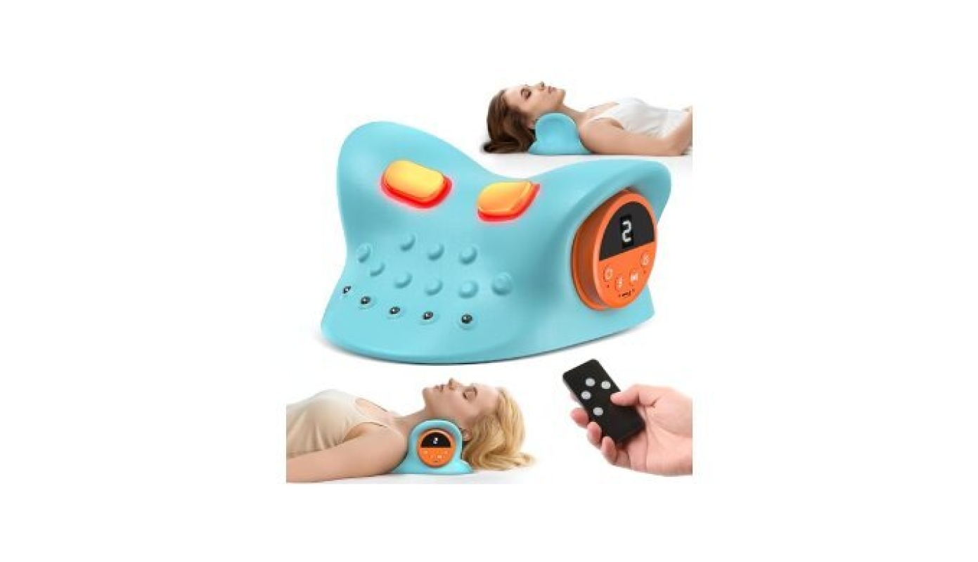 Portable 4-in-1 Neck Massager with Deep Tissue Relief & Heat - Ideal for Home Office