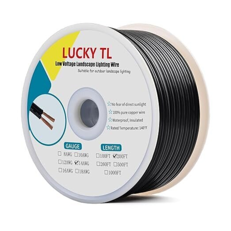 Lucky TL 14/2 Low Voltage Landscape Wire - 200 Feet, Discounted