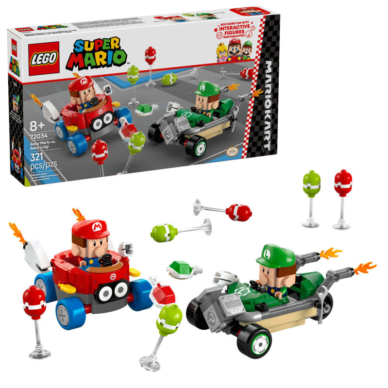 LEGO Super Mario: Mario Kart Baby Mario vs. Baby Luigi Building Set - Fun and Engaging Toy for Kids