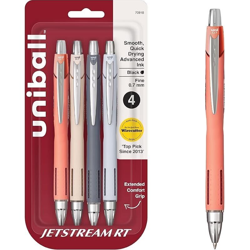 4-Pack Uni-ball Jetstream RT Pens - Superior Writing Experience