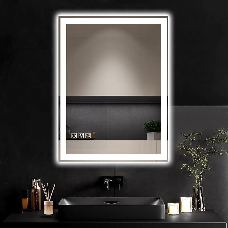 Elegant 24x32-in LED Bathroom Vanity Mirror with Bright Adjustable Lights