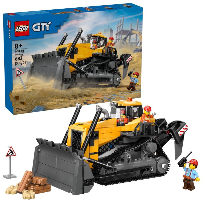 LEGO City Yellow Bulldozer Construction Site Building Toy for Ages 8 and Up