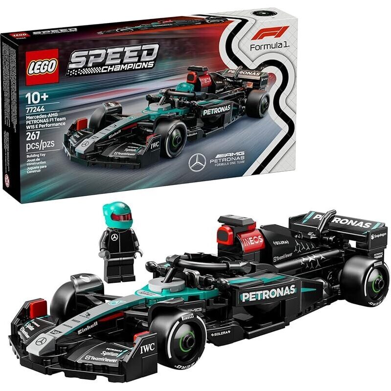 LEGO Speed Champions Mercedes-AMG F1 W15 Race Car Toy 77244 - Ultimate Formula 1 Build and Display Set