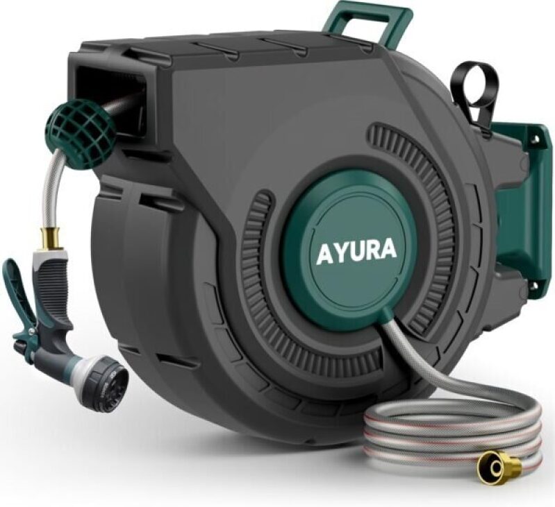 AYURA Retractable Garden Hose Reel - 100ft x 1/2in, 61% Off