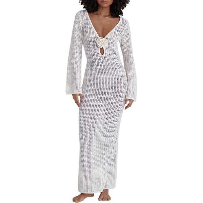 40% Off: Stylish Leoparts Knitted Beach Cover-Up for Women