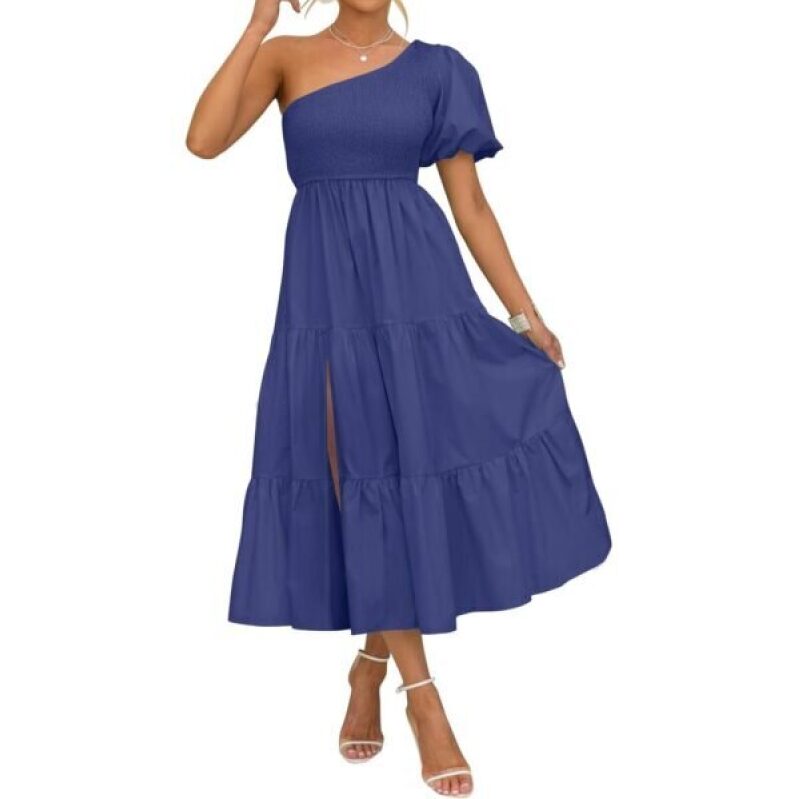 ZESICA Bohemian Summer Dress - Royal Blue, Size L, 64% Off