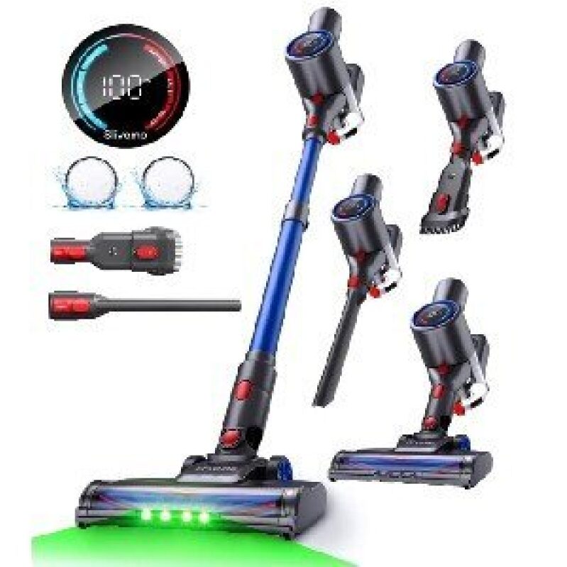 8-in-1 Cordless Vacuum Cleaner with Powerful Suction and HEPA Filter