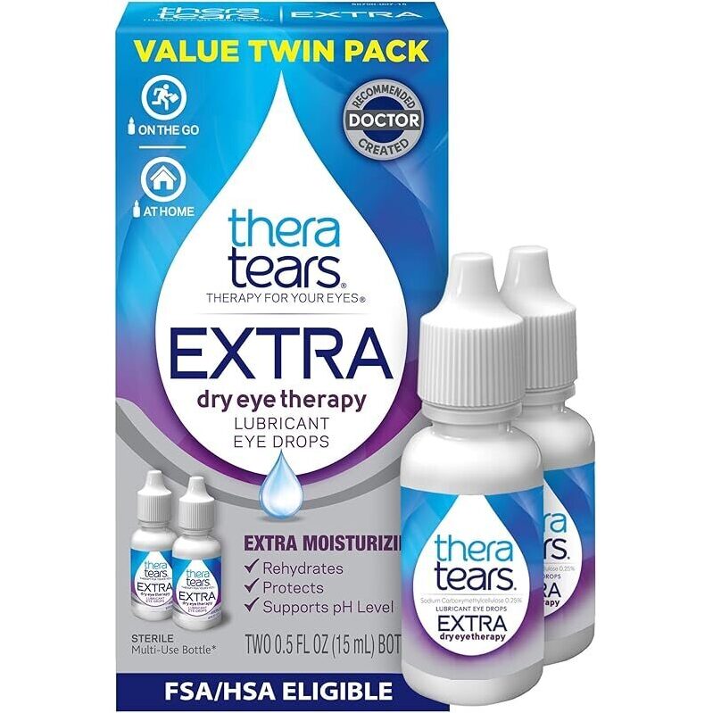 TheraTears EXTRA Dry Eye Therapy Lubricating Eye Drops - Twin Pack