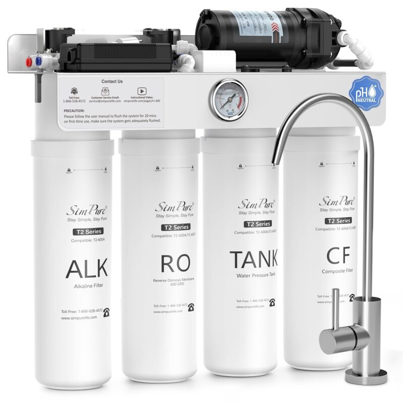 SimPure T2-600A Alkaline Reverse Osmosis Water Filter System